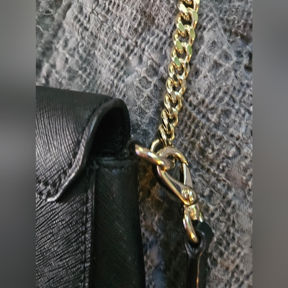 Kate Spade Black Saffiano Leather Crossbody Chain Strap Bag - Picture 7 of 9